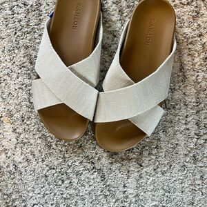 Rothy's Women's Tan Cross Strap Sandals